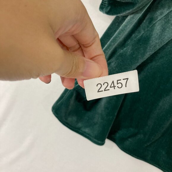 New GAP size XXL Green Velvet Soft Flowy Short Sleeve Stretch Blouse Feminine - Picture 9 of 9